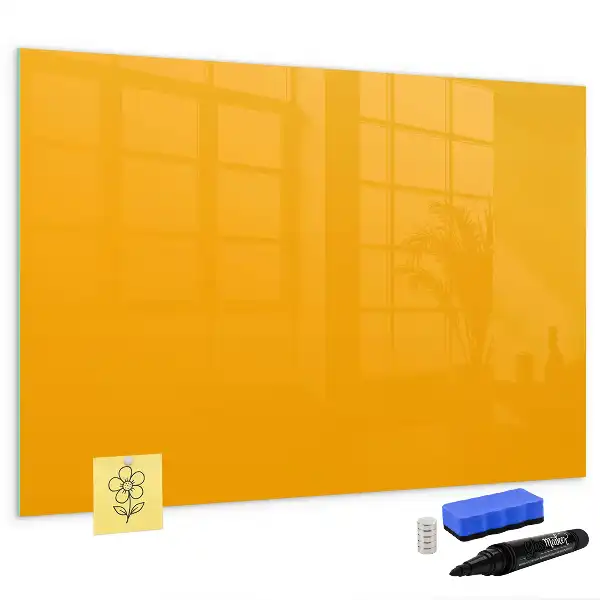 Quadro magnético para escrita na cor amarelo ouro