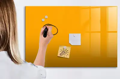 Quadro magnético para escrita na cor amarelo ouro