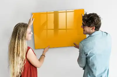 Quadro magnético para escrita na cor amarelo ouro