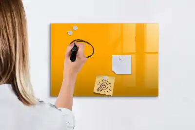 Quadro magnético para escrita na cor amarelo ouro