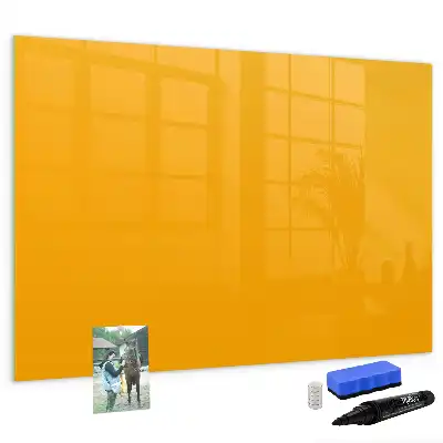 Quadro magnético para escrita na cor amarelo ouro
