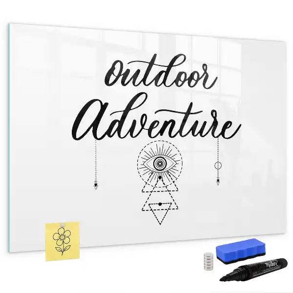 Quadro magnético para escrita tema aventura ao ar livre