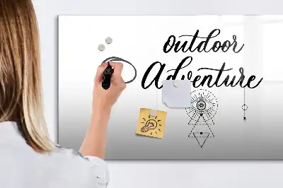 Quadro magnético para escrita tema aventura ao ar livre