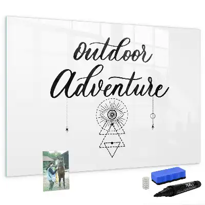 Quadro magnético para escrita tema aventura ao ar livre