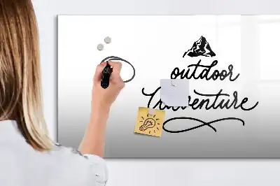 Quadro magnético para escrita tema aventura ao ar livre