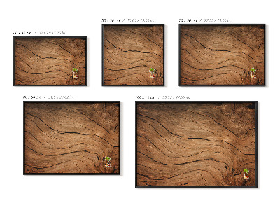 Quadro magnético com moldura preta Textura de madeira rachada