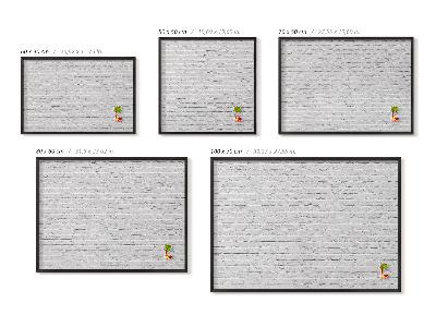 Quadro magnético com moldura preta Parede de tijolos com luz de parede