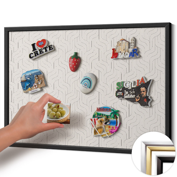 Quadro magnético com moldura preta Padrão linear regular