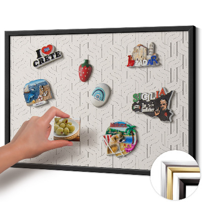 Quadro magnético com moldura preta Padrão linear regular