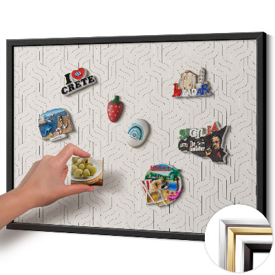 Quadro magnético com moldura preta Padrão linear regular