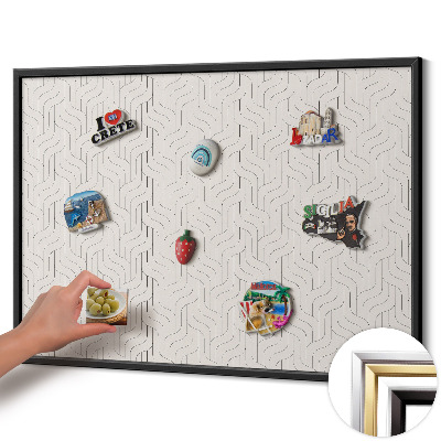 Quadro magnético com moldura preta Padrão linear regular