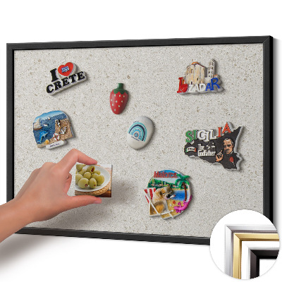 Quadro magnético com moldura preta Grés claro