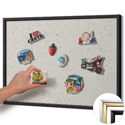 Quadro magnético com moldura preta Grés claro