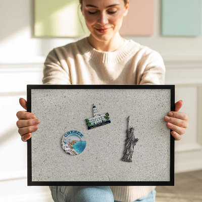 Quadro magnético com moldura preta Grés claro