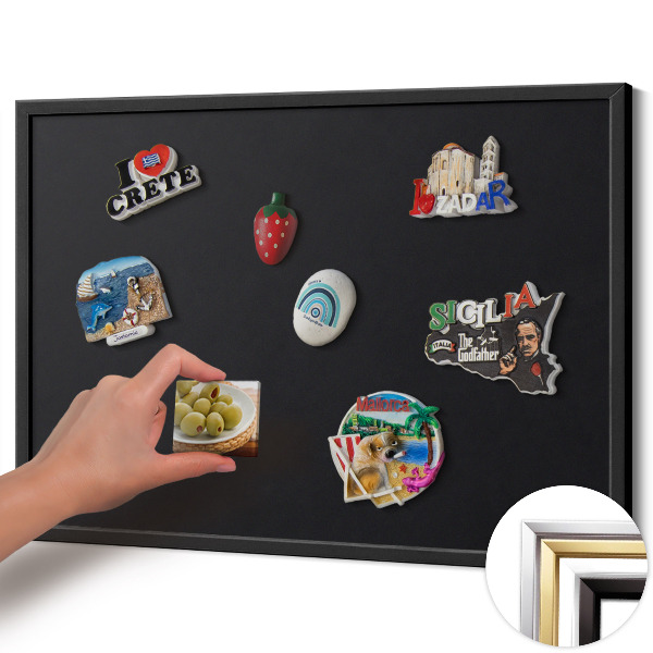 Quadro magnético com moldura preta Cor preta