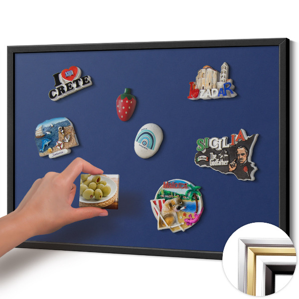 Quadro magnético com moldura preta Cor azul marinho