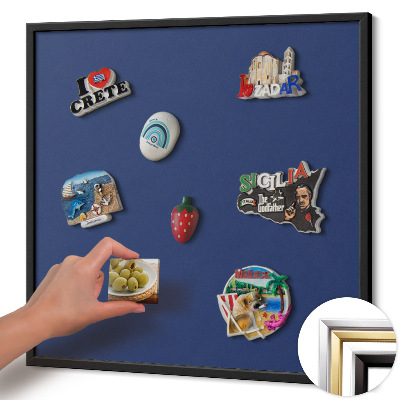Quadro magnético com moldura preta Cor azul marinho