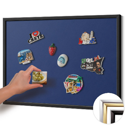 Quadro magnético com moldura preta Cor azul marinho
