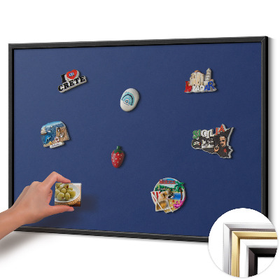 Quadro magnético com moldura preta Cor azul marinho