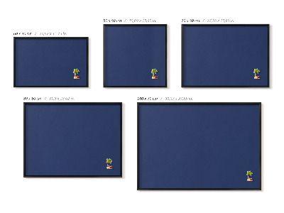 Quadro magnético com moldura preta Cor azul marinho