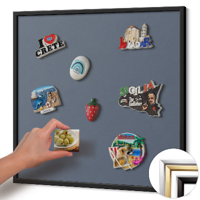 Quadro magnético com moldura preta Cor cinza fria