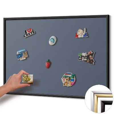 Quadro magnético com moldura preta Cor cinza fria