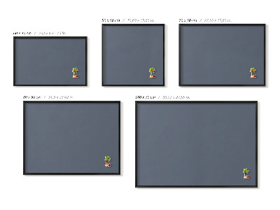 Quadro magnético com moldura preta Cor cinza fria