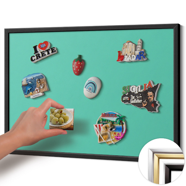Quadro magnético com moldura preta Cor menta