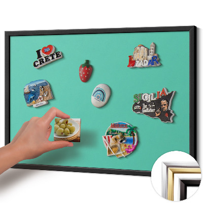 Quadro magnético com moldura preta Cor menta