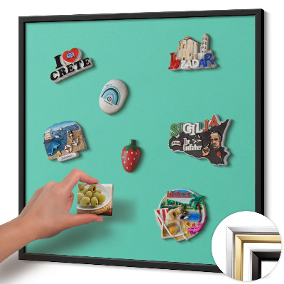 Quadro magnético com moldura preta Cor menta