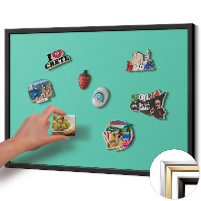 Quadro magnético com moldura preta Cor menta