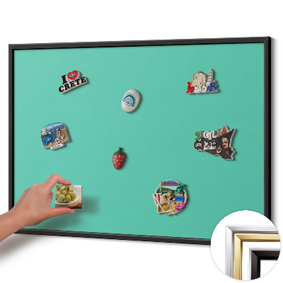 Quadro magnético com moldura preta Cor menta