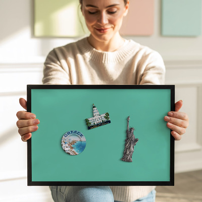 Quadro magnético com moldura preta Cor menta