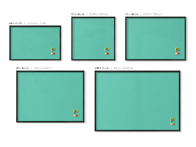 Quadro magnético com moldura preta Cor menta