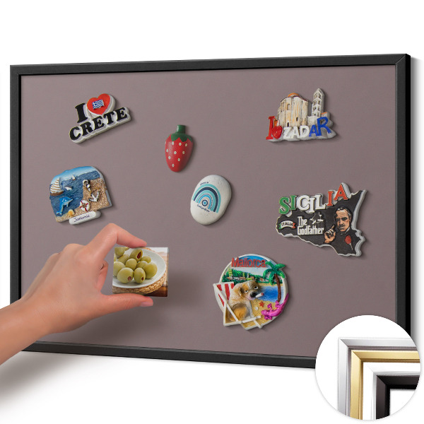 Quadro magnético com moldura preta Cor marrom claro