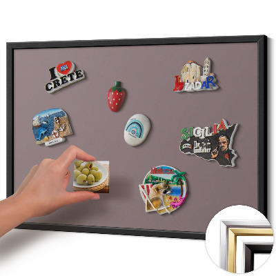 Quadro magnético com moldura preta Cor marrom claro