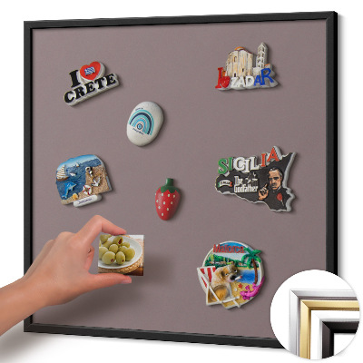 Quadro magnético com moldura preta Cor marrom claro