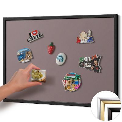 Quadro magnético com moldura preta Cor marrom claro