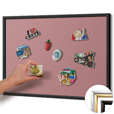 Quadro magnético com moldura preta Cor rosa pastel