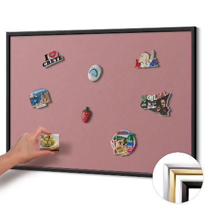 Quadro magnético com moldura preta Cor rosa pastel
