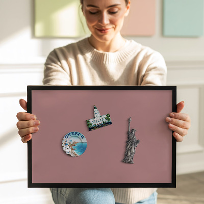 Quadro magnético com moldura preta Cor rosa pastel