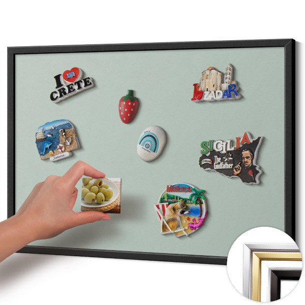 Quadro magnético com moldura preta Cor celadon