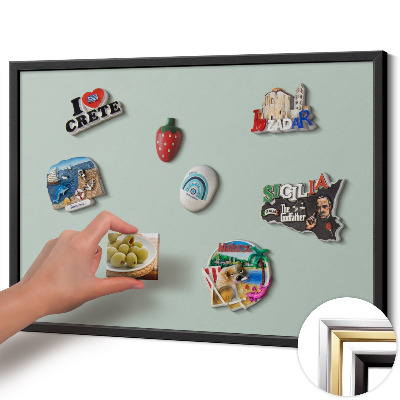 Quadro magnético com moldura preta Cor celadon