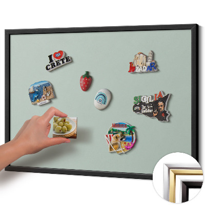 Quadro magnético com moldura preta Cor celadon