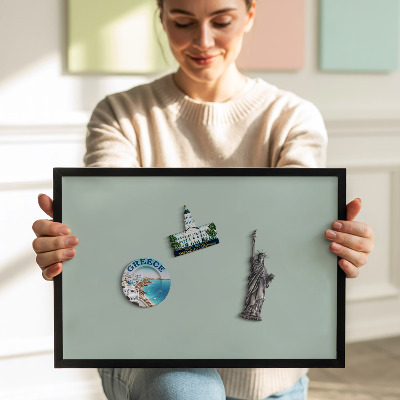 Quadro magnético com moldura preta Cor celadon