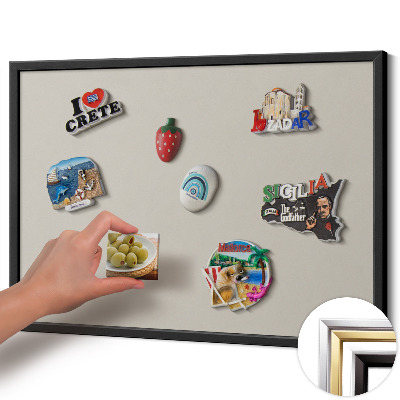 Quadro magnético com moldura preta Cor creme