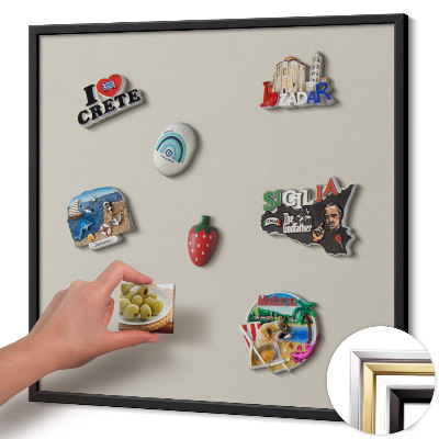 Quadro magnético com moldura preta Cor creme