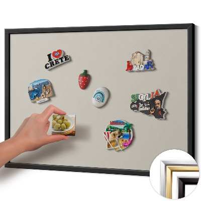 Quadro magnético com moldura preta Cor creme