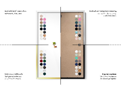 Quadro magnético com moldura preta Cor creme