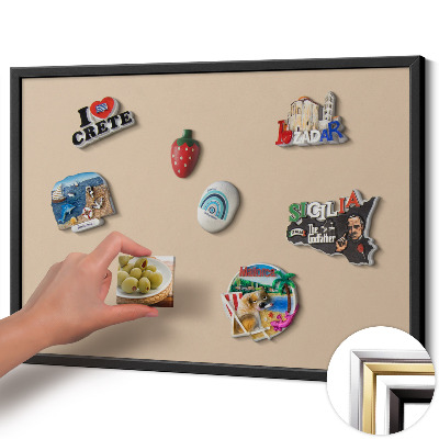 Quadro magnético com moldura preta Cor bege